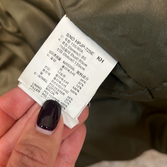 Warm army green knee length jacket - Picture 9 of 10